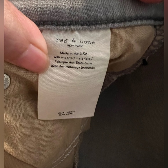 Rag & Bone Women’s Light Grey Ankle Skinny Raw Hem Jean Size 30 - Picture 8 of 9